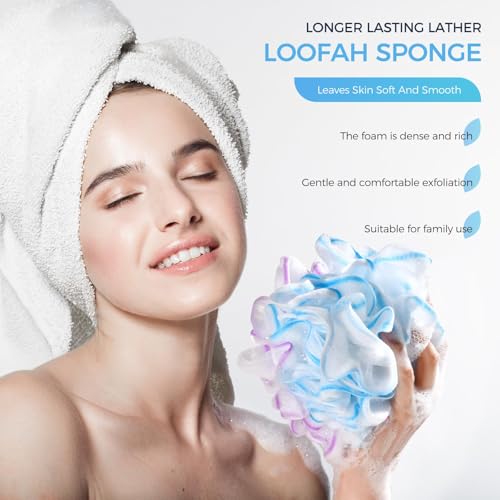 XL Exfoliating Shower Loofah Sponge Set of 4