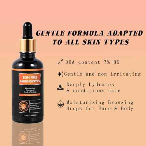 Natural Organic Self-Tanning Drops for Face -7- Carrot Seed Oil, Jojoba & DHA Bronzing Drops | Hydrating, Vegan Tanning Serum with Beetroot & Turmeric | Gentle Face Tanner for Sunless Glow