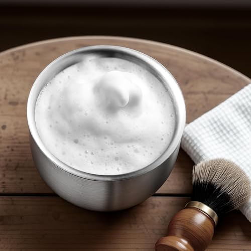GRUTTI Stainless Steel Shaving Bowl, 4.53 Inch (11.5cm) Rust-Free Shaving Soap Dish, Easy to Clean Sustainable Shaving Bowl for Shaving Soap & Shaving Cream, Fits Shaving Brush