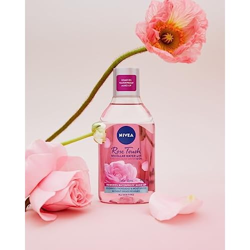 NIVEA MicellAIR Rose Touch Dual-Phase Micellar Cleansing Water 400 ml ? Refreshing Facial Cleanser and Makeup Removal Solution with Rose Water for Everyday Skin Care