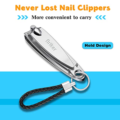 firiKer Nail Clipper Set,Premium Stainless Steel Fingernail and Toenail Clipper Cutters with Nail File, Sharp Effortless Nail Clippers Set for Men & Women(Silver)