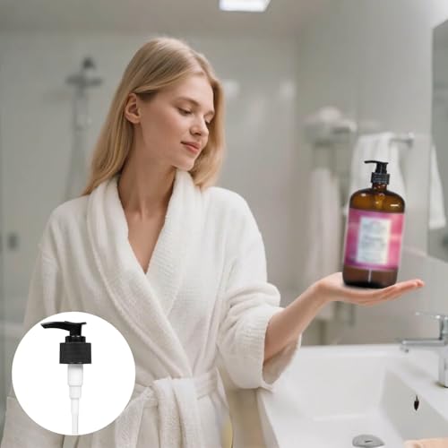 32 oz Castor Oil Bottle Pump Dispenser - 2 Pack, Black