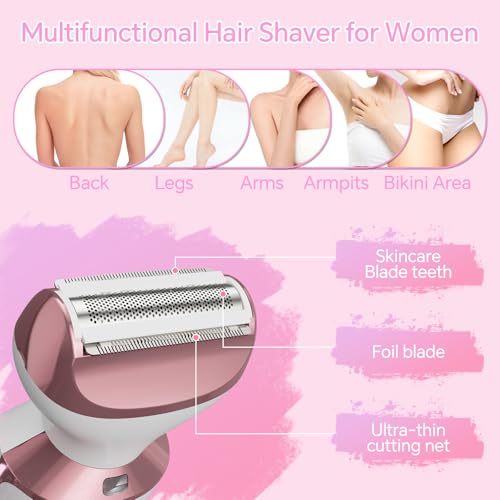 Rose Gold Women’s Electric Razor 4-in-1 Bikini Body Trimmer & Shaver