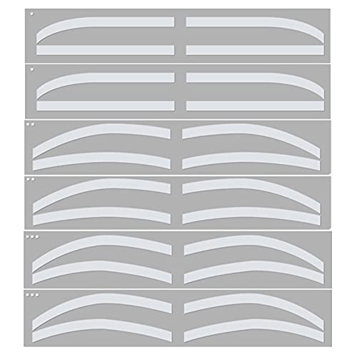 6 Pairs Eyebrow Tattoo Stickers, Microblading Stencil Template Guide