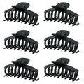 Medium Hair Claw Clips - Strong Hold, Lightweight (Black, 6-Pack)