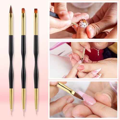 25 Piece Nail Art Tools, Nail Brush Set,Palette, Stand & 2-way Acrylic Silicone Engraving Pen Dotting Pen Tools,For Nail Art DIY Home