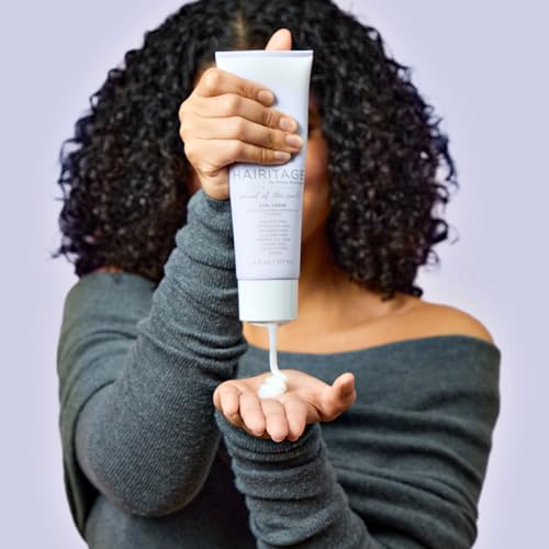 Hairitage Hydrating Jojoba Oil Curl Cream 6 Fl Oz - Anti Frizz Leave-In for Curly, Coily, Wavy Hair