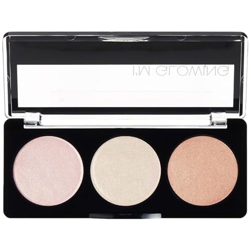 Palladio I'm Glowing Illuminating Highlighting Palette, Glow Bronzer Powder Makeup Set, High Pigmented Shimmery Colors, neutral