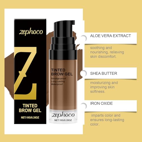 Tinted Eyebrow Gel for Thin Brows - Waterproof & Smudge-Proof