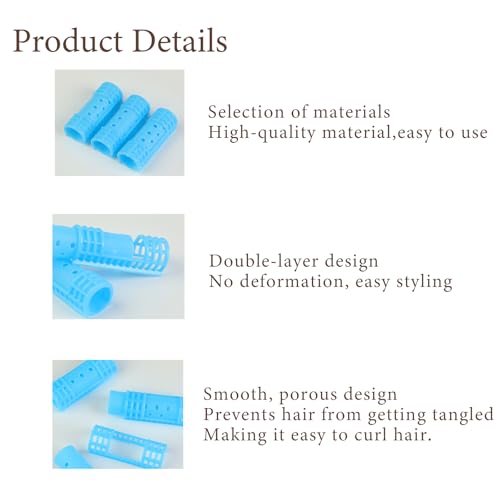 MOODKEY Heatless Hair Curlers Set - 24 Small Double Layer Plastic Rollers for Natural Curls & Waves