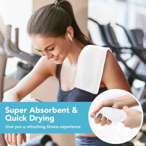 Orighty Wash Cloths Bulk Towels Set 200 Pack, Highly Absorbent and Soft Feel Microfiber Face Cloths, Multi-Purpose White Washcloths & Hand Towels for Bathroom, Hotel, Spa, and Gym, 12x12 Inch