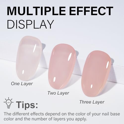 AILLSA Translucent Jelly Dip Powder - Salmon Pink Nude DIY Nail Powder (30g)