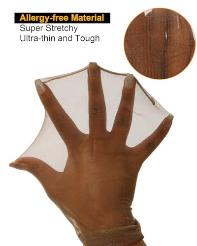 BEEOS Brown HD Wig Cap, 12-Pack Ultra-Thin Invisible Stocking Caps