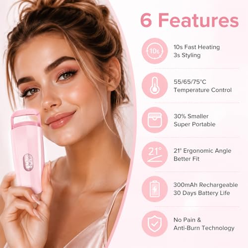 Heated Eyelash Curler with 3 Temp Settings & USB-C Charging