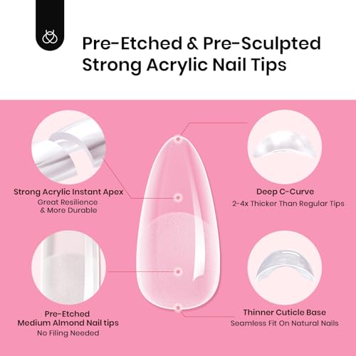 Beetles Gel Polish Tipex Nail Tips Kit 224 Pieces, 16 Sizes for Durable Manicures