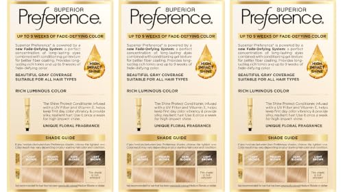 L'Oreal Paris Superior Preference Lightest Natural Blonde Hair Dye Kit 9.5NB (Pack of 3)