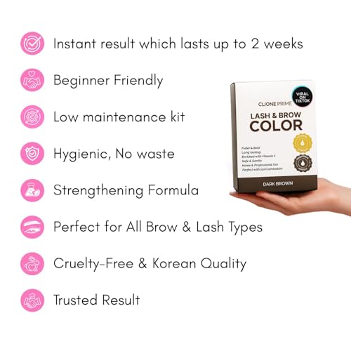 Korean Lash & Brow Color Kit – Dark Brown, Gentle