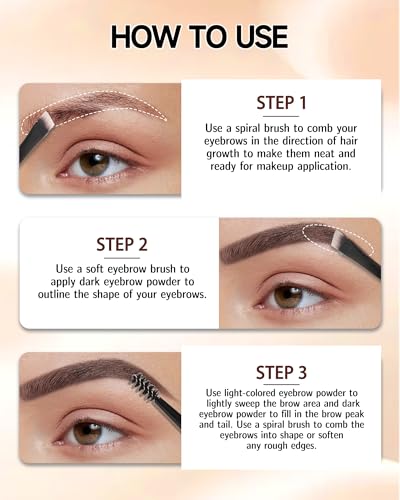 2-Color Eyebrow Powder Palette with Brush & Razor Kit