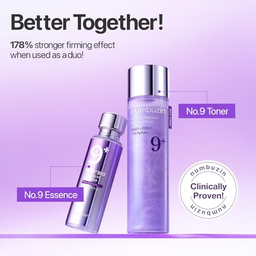 numbuzin No.9 NAD+ Bio-Lifting Trio | Complete Firming & Wrinkle Care Set with Toner, Essence & Eye Cream