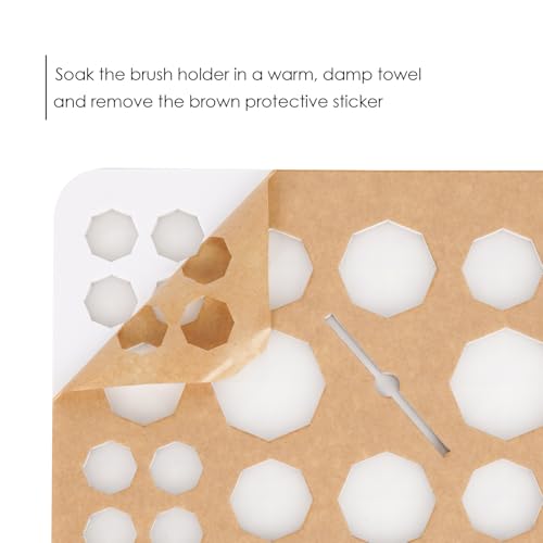 Makeup Brushes Drying Rack with Silicone Mat, Adjustable Makeup Brush Holder, Makeup Brush Display Dryer Stand, 26 Holes Acrylic Brush Organizer Stand (White)