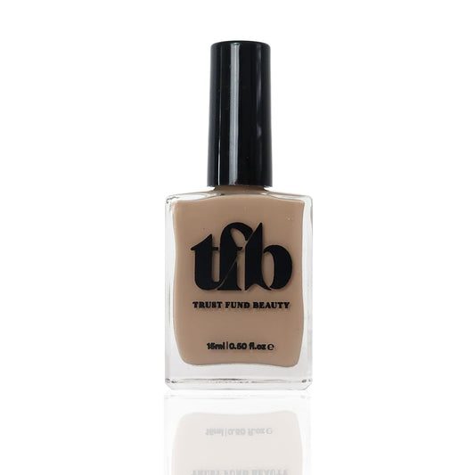 Trust Fund Beauty Nail Polish - Oat Milk Latte, Glossy Shine, 15mL, 0.5 fl. oz. Vegan, Cruelty-Free, 21-Free (Creamy Sandy Beige)