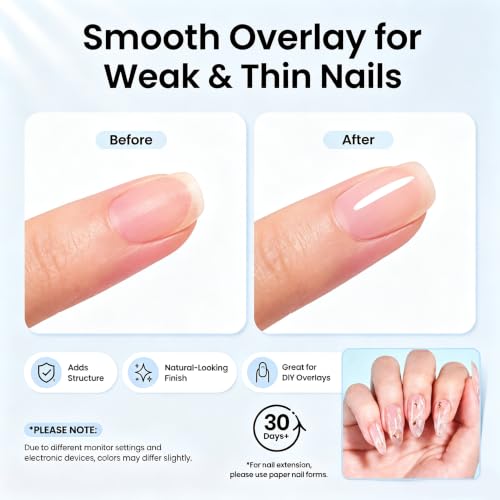 Beetles Clear Builder Nail Gel 0.51oz - Strengthen & Extend Natural Nails, 2-Pack