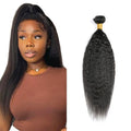 WuvuSnm Black #1BYK 24-Inch Kinky Straight Human Hair Bundles, Yaki Texture