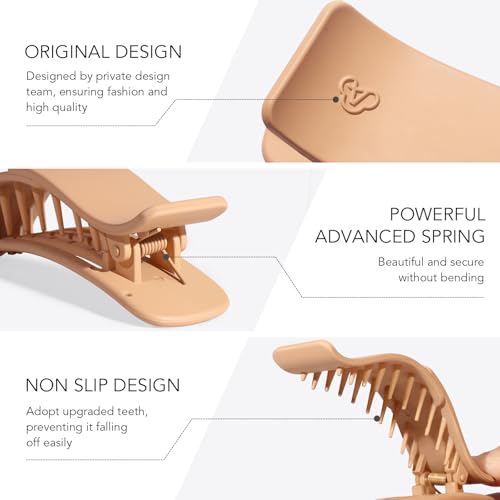 Matte Flat Hair Clips for Women - Medium 4 Pack