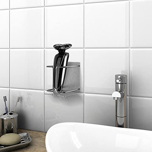 Linkidea Wall Mounted Electric Razor Holder Wall Mounted Stainless Steel Wall Mounted Electric Razor Storage Shelves Bathroom Accessories for Home Organization Storage
