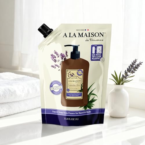 A LA MAISON Lavender Aloe Hand Soap Refill Pouch 33.8 Fl Oz – Natural, Plant-Based