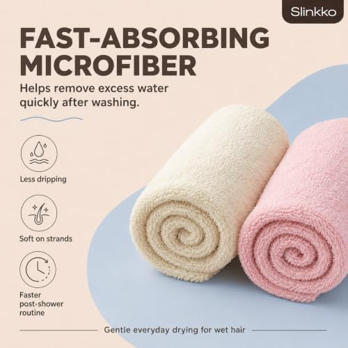 Microfiber Hair Towel Wrap for Women - Quick Dry & Ultra Absorbent