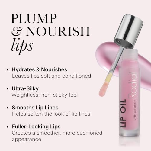 Rodial Original Plumping Collagen Lip Oil 0.14 fl oz – Vegan Lip Oil with Cherry, Jojoba & Macadamia