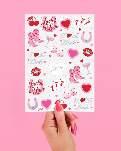 Lucky in Love Temporary Tattoos - 54 Iridescent Foil Designs