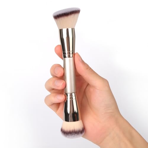 Dual-Ended Foundation Brush - Round & Angled Makeup Brush