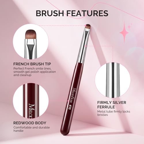 MelodySusie Size 10 French Manicure Brush with Holder - Nail Art Tool