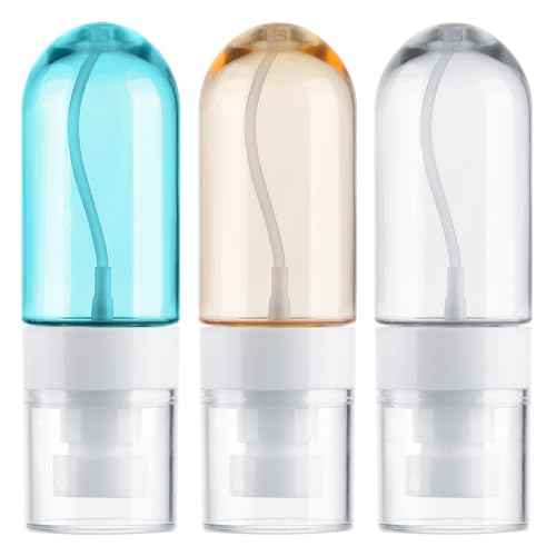 Small Spray Bottle Travel Size,3 Pack 2oz Mini Travel Bottles Refillable Empty Plastic Containers Leak Proof for Perfume Toners Rose Water Cosmetics
