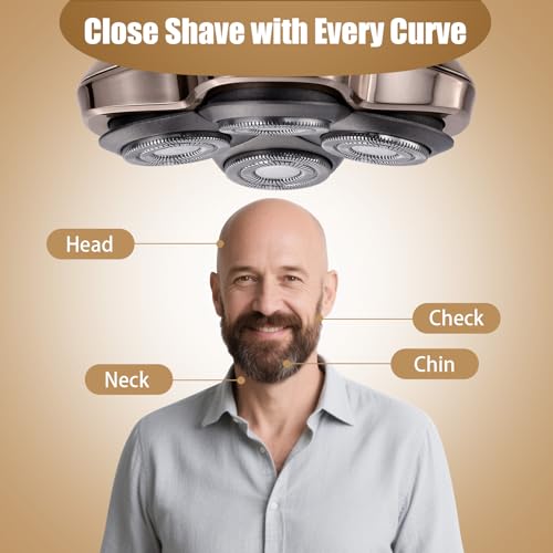 PRO 4 Head Replacement Blades for Skull Pitbull, Palm & Butterfly Kiss Shavers - 4D Floating Rotary Heads for Close and Smooth Shaving - Japanese Stainless Steel Wet & Dry Shaving Blade Head