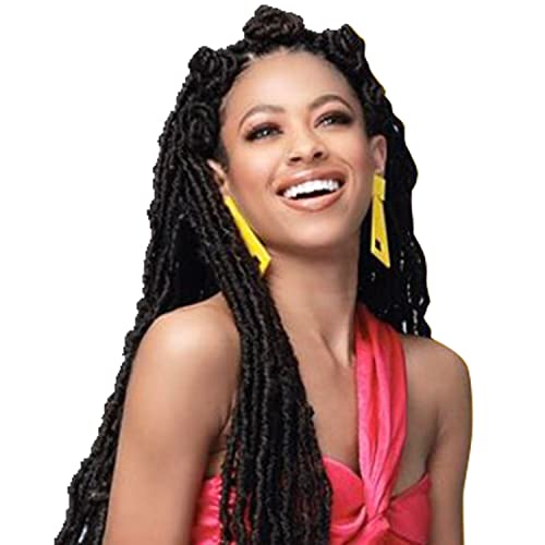 (6-PACK) Bobbi Boss Synthetic Hair Crochet Braids African Roots Braid Collection Nu Locs 24" (1B)
