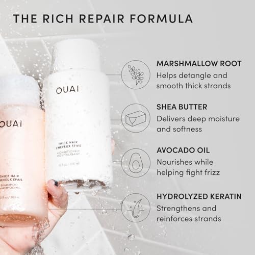 OUAI Thick Hair Shampoo & Conditioner Set - Sulfate Free Care