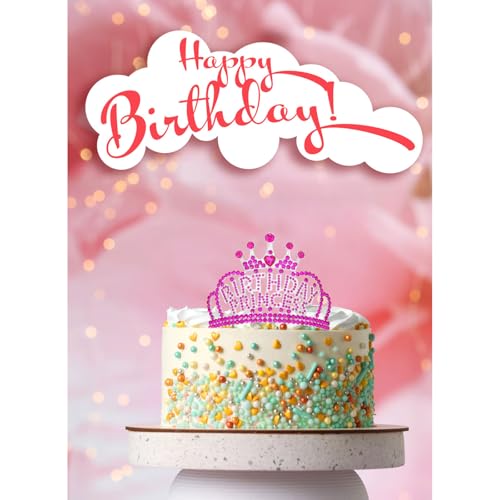 Birthday Princess Crown Tiara - Adjustable Rhinestone Headpiece