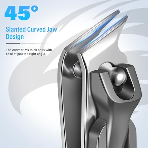 2024 Upgrade Nail Clipper with Catcher - No Splash Nail Clipper Gifts for Men Women, Mess Free Self Collecting for Toenail & Fingernail, Comfort Grip Ultra Sharp Nail Cutter w Catching Storage