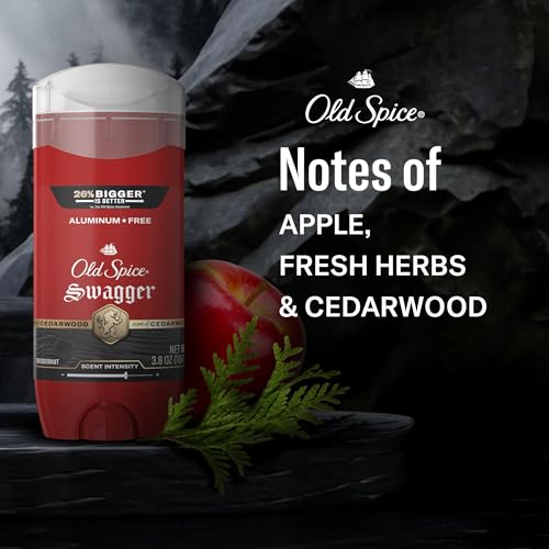 Old Spice Aluminum Free Deodorant, 24/7 Odor Protection, Swagger Scent, 3.8 oz (Pack of 3)