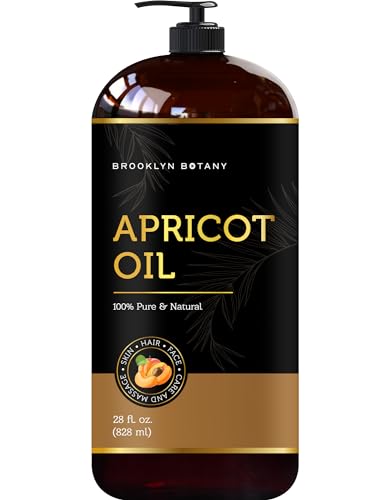 Brooklyn Botany Apricot Kernel Oil for Skin, Hair and Face – 100% Pure and Natural Body Oil and Hair Oil - Carrier Oil for Essential Oils, Aromatherapy and Massage Oil – 8 fl Oz