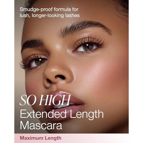 Mineral Fusion So High Extended Length Mascara (Black) - Lengthening Formula For Look of Long, Lush Lashes - Hypoallergenic With Kaolin Clay for Long Wear - No Smudge or Clumps