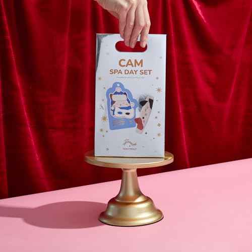TONYMOLY x Squishmallows Cam Spa Day Set | Hydrating Coconut Eye Mask + Plush Cat Spa Headband | Limited Edition Holiday Gift Set for Relaxation, Skincare, and Self-Care at Home