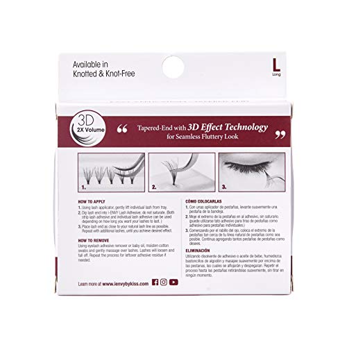 i-ENVY 2X Volume 3D Individual Lashes - Knot Free, Long (3 Pack)