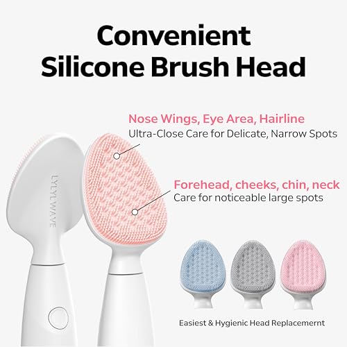 Wave Facial Sonic Cleanser | Deep Cleansing, Pore & Blackhead Care, 3 Modes, Replacable Head, 40,000 Cavitation Micro Vibrations, Waterproof Level IPX8, C-Type Charge, Korean Skincare (Blue)