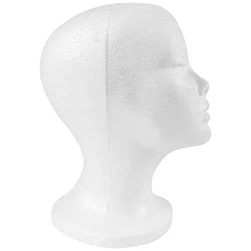 SHANY Styrofoam Model Heads ,Hat Wig Foam Mannequin Female Wig Head Stand ,Mannequin Head for wigs , Wig Holder - Round Base , 11 Inches Female Mannequin Head - Half Dozen - 6 Pieces