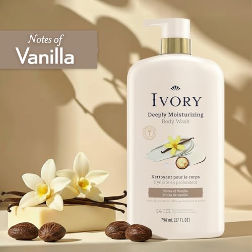 Ivory Moisturizing Body Wash, Shea Butter, Dry Skin Relief, 27 oz