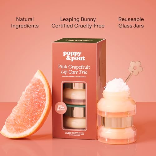 Poppy & Pout Lip Care Trio Set - Sugar Scrub & Overnight Mask